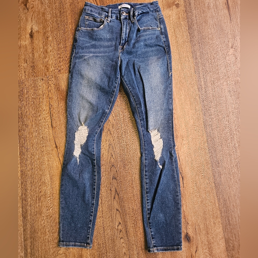 Good American Skinny Jeans Distressed 4/27